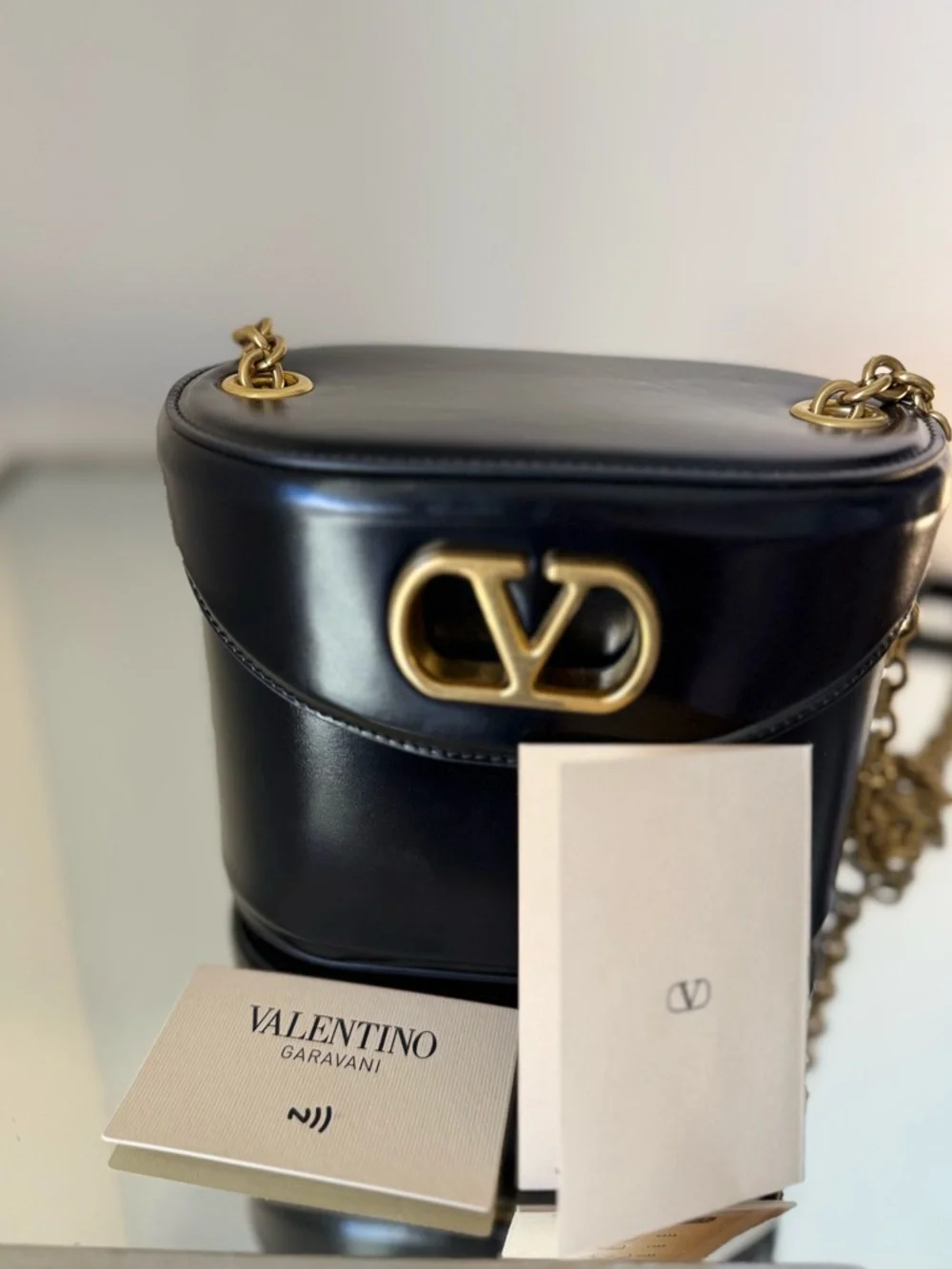 Valentino Garavani Vain Vanity Bag In Shiny Calfskin $3,450